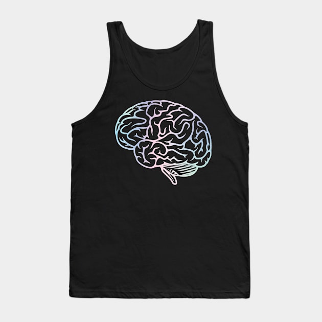 Beautiful Brain Holographic Pastel Neuroscience Tank Top by labstud